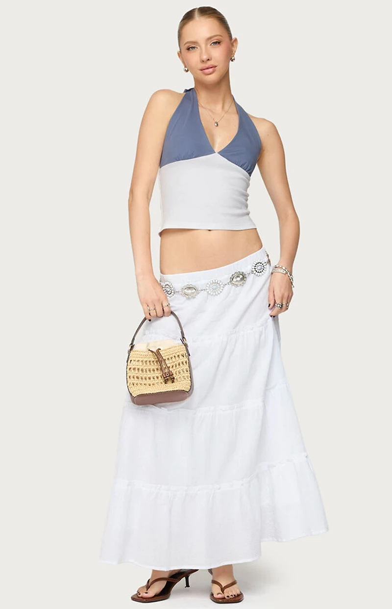 Edikted Janna Color Block Halter Top