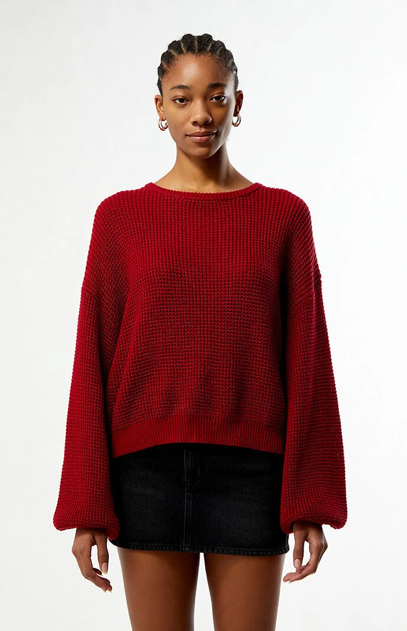 Rhythm Wine Classic Knit Crew Neck Sweater