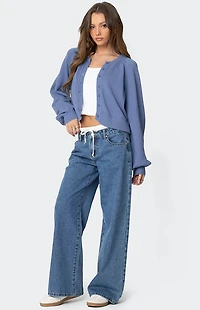 Edikted Sammi Puff Sleeve Knit Cardigan