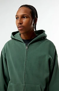 Pacsun Green Vintage Wash Full Zip Hoodie