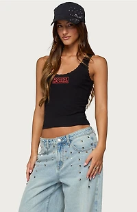 Edikted Rockstar Girlfriend Lacey Tank Top