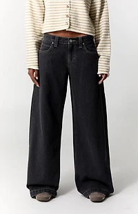 Pacsun Sloane Low Rise Ultra Baggy Jeans Contrast Stitch Oversized Pocket Black