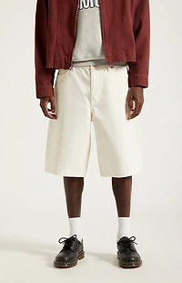 Pacsun Austin Extreme Baggy Denim Shorts Patch Cream