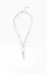 LA Hearts Alice Key Layered Necklace