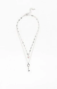 LA Hearts Alice Key Layered Necklace