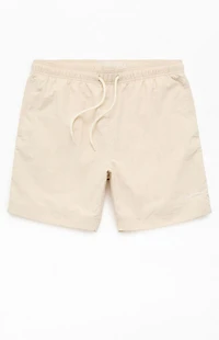 Pacsun Oatmeal Solid Collegiate 6.5" Swim Trunks