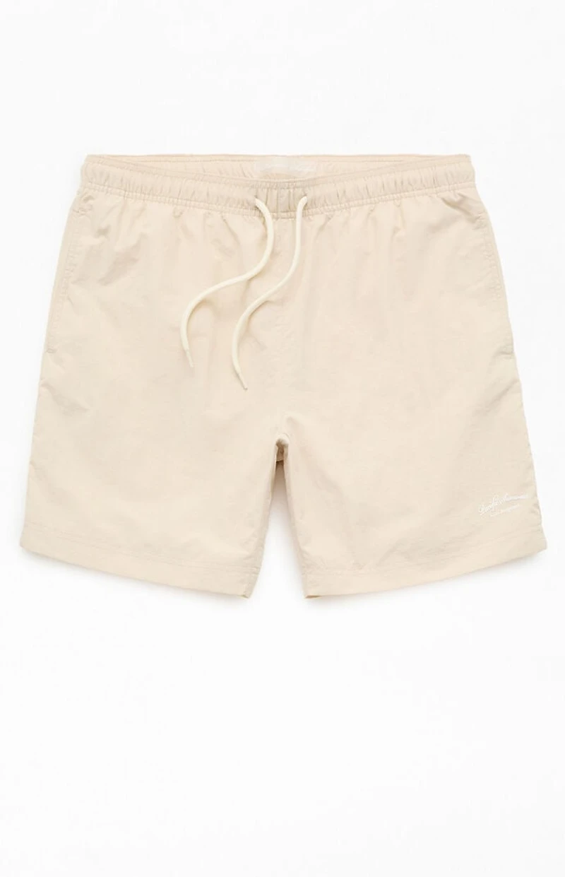 Pacsun Oatmeal Solid Collegiate 6.5" Swim Trunks