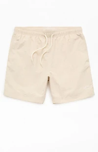 Pacsun Oatmeal Solid Collegiate 6.5" Swim Trunks
