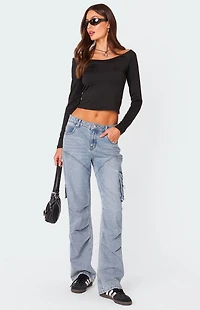 Edikted Tahlia V Neck Off Shoulder Top