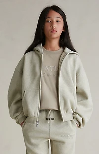 Fear of God ESSENTIALS Kids Heather Stone Full Zip Fleece Hoodie
