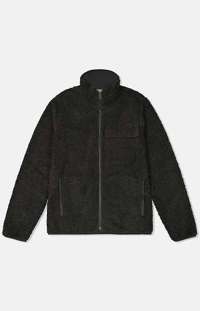 WeSC Moritz Black Faux Shearling Jacket