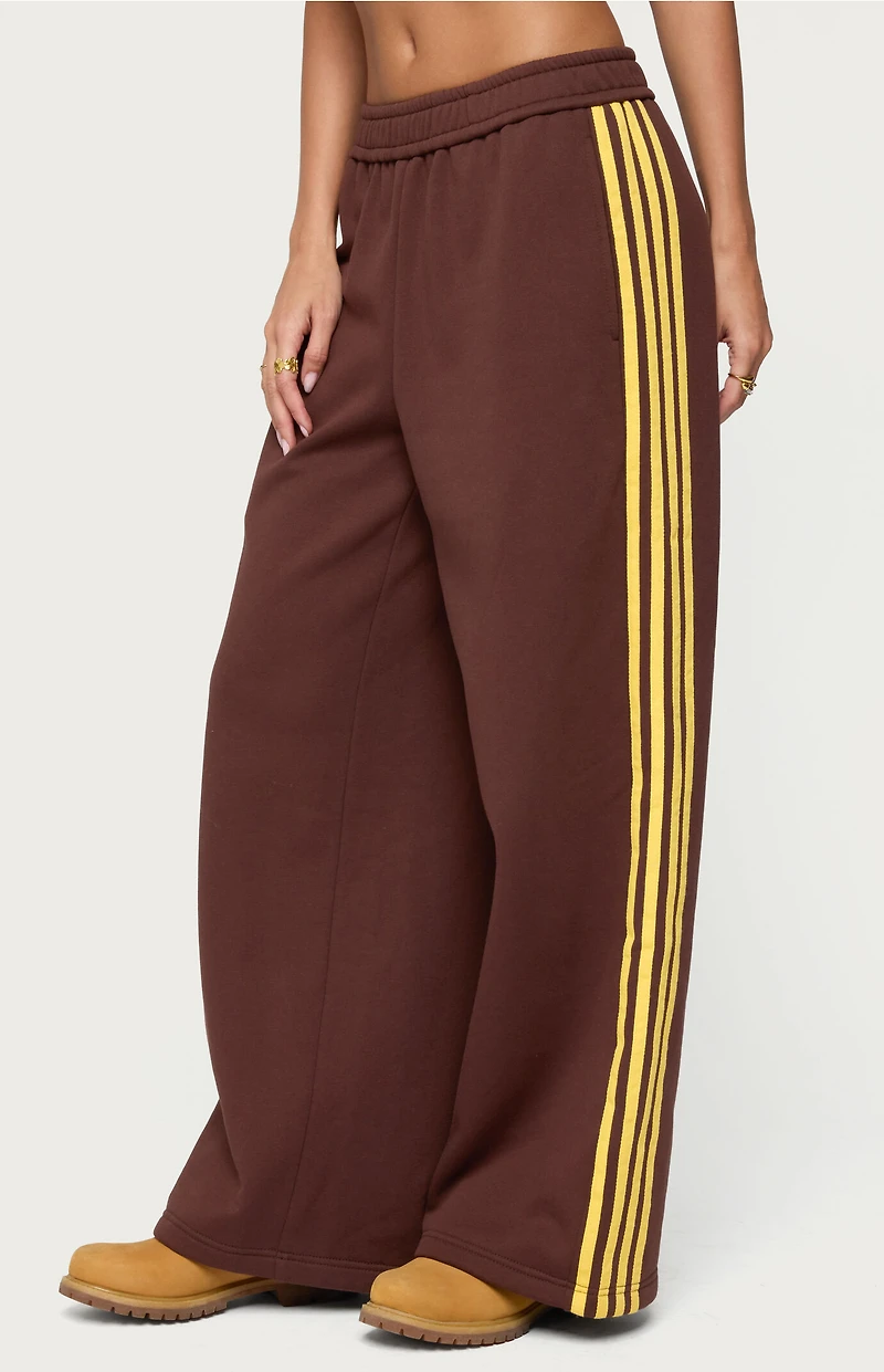 Edikted Sorin Contrast Striped Wide Sweatpants