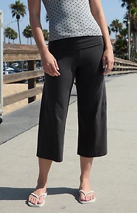 John Galt Black Cropped Priscilla Flare Pants