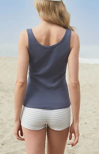John Galt Navy Beyonca Buttoned Tank Top