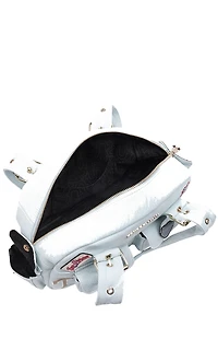 True Religion Light Blue Multi Patch Satchel Bag