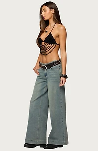 Edikted Beaded Cowl Neck Bra Top