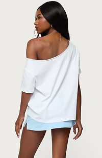 Edikted Hawaiian Babe off Shoulder T-Shirt