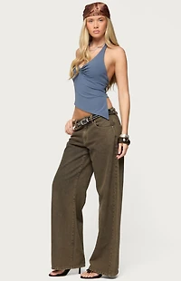 Edikted Susanna Asymmetric Twist Halter Top