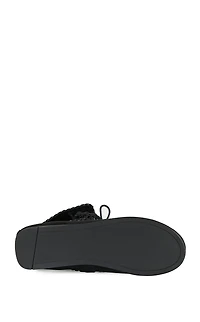 AZALEA WANG Women's Weret Black Faux Suede Moccasin Booties