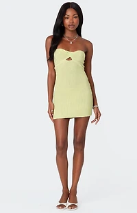 Edikted Sammie Twist Front Knit Mini Dress