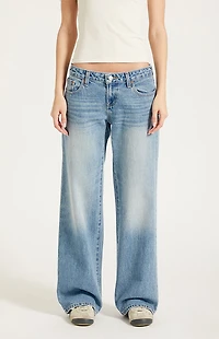 Pacsun Zoe Low Rise Girlfriend Jeans Medium Blue Wash