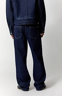 Pacsun Dylan Baggy Jeans Contrast Stitch Dark Blue