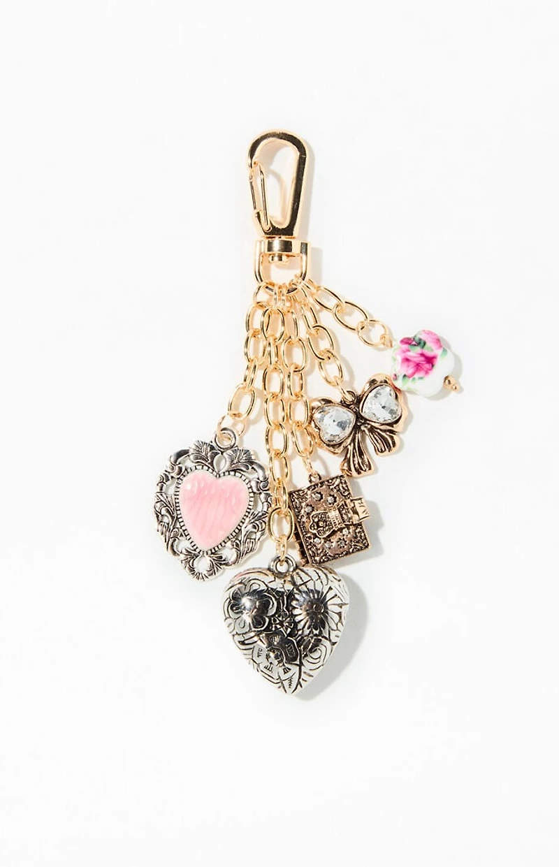 LA Hearts Gwen Mixed Metal Bag Charm Keychain