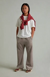 Fear of God ESSENTIALS Kids Smoke Grey Velour Flare Sweatpants