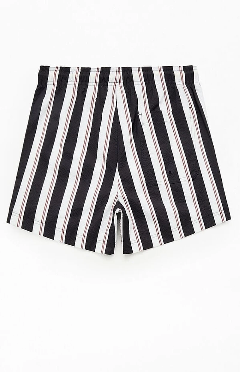 Pacsun Basket Dark Striped 4.5" Swim Trunks