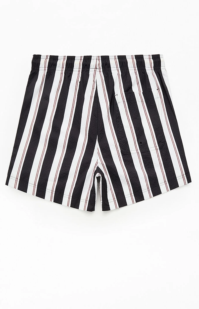 Pacsun Basket Dark Striped 4.5" Swim Trunks