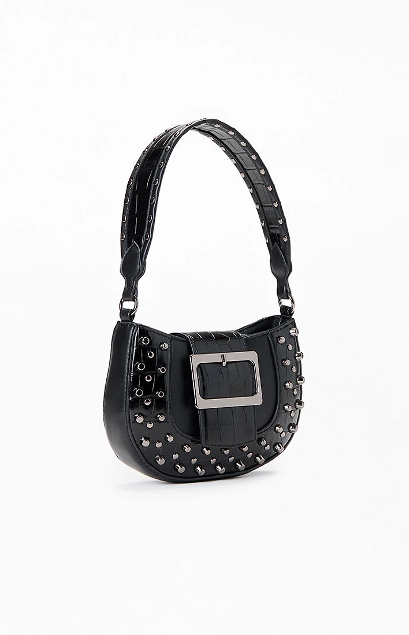 Pacsun Faux Leather Mini Studded Buckle Shoulder Bag