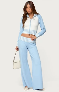 Edikted Clarisse Stripey Flared Knit Pants