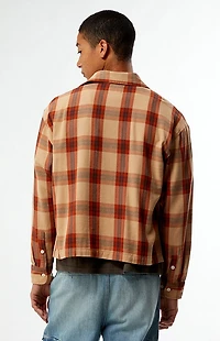 Pacsun Orange Long Sleeve Classic Flannel Shirt