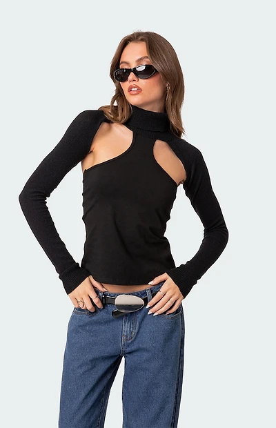 Edikted Turtle Neck Shrug Sweater