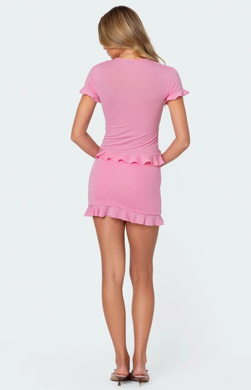Edikted Loullie Ruffled Mini Skirt