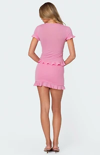 Edikted Loullie Ruffled Mini Skirt