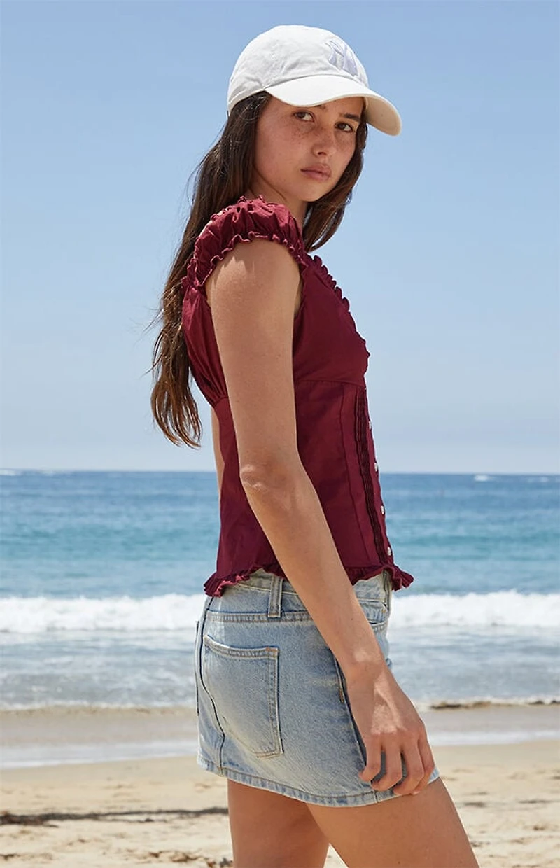 John Galt Burgundy Elena Top