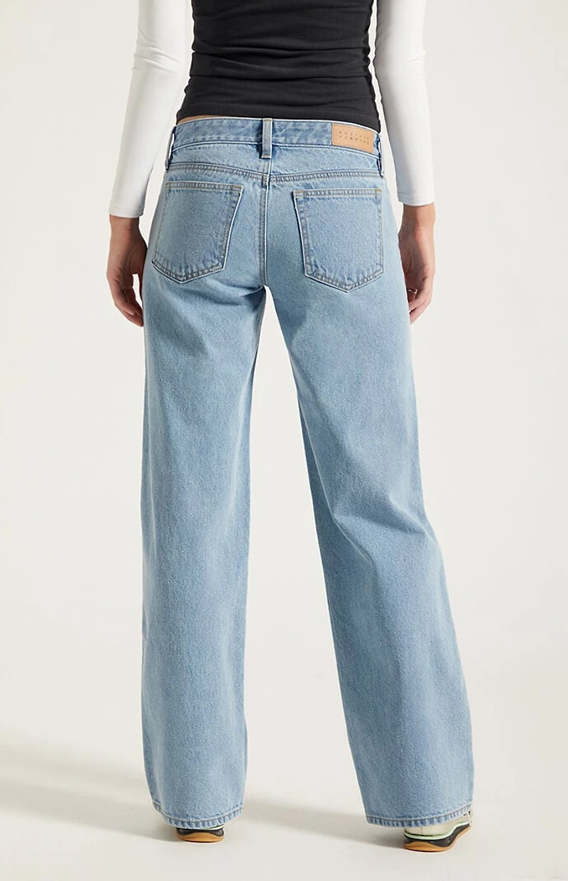 Pacsun Zoe Low Rise Girlfriend Jeans Light Blue Wash