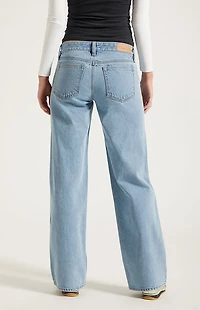 Pacsun Zoe Low Rise Girlfriend Jeans Light Blue Wash