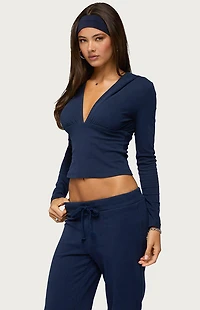 Edikted Natashah Hooded Long Sleeve Top