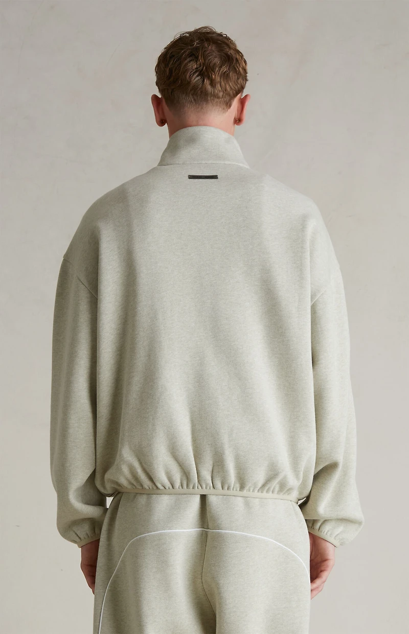 Fear of God ESSENTIALS Heather Stone & Cloud White Modern Fleece Track Jacket