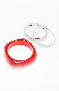 LA Hearts 3 Pack Crimson Bangles