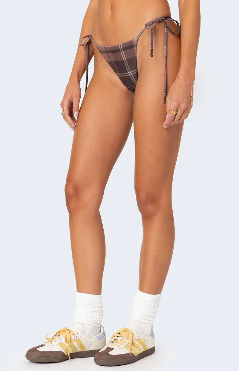 Edikted Wilhelmina Plaid String Bikini Bottom