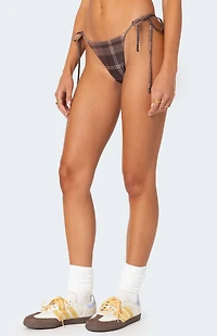 Edikted Wilhelmina Plaid String Bikini Bottom