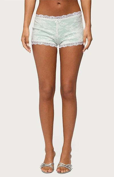 Edikted Amanu Sequin Lace Micro Shorts