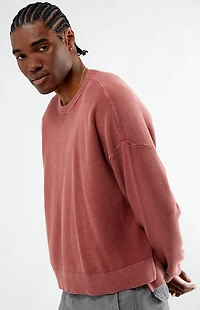 Pacsun Red Textured Crew Neck Sweater