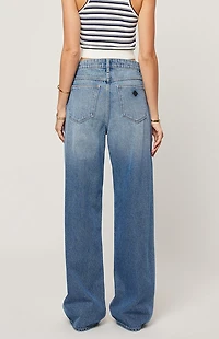 ABRAND Medium Blue 95 Paloma Low Rise Baggy Jeans