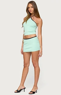 Edikted Aureley Contrast Knit Halter Top