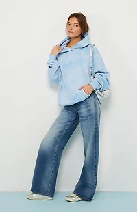 Pacsun Light Blue Tie Dye Oversized Hoodie