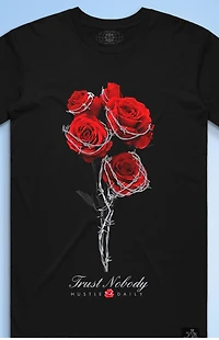 HASTAMUERTE Retro 4 Bred Barbed Roses T-Shirt